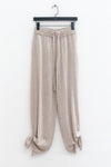 SWAYING 25 Fall/Winter Collection: Knotted Wool Tapered Leg Casual Pants SW-SW25AW3B12C1S2-MI (Beige)